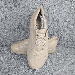 SAS Time Out Walking Shoes Mens 10WW Bone Beige Leather Lace Up Comfort Sneaker